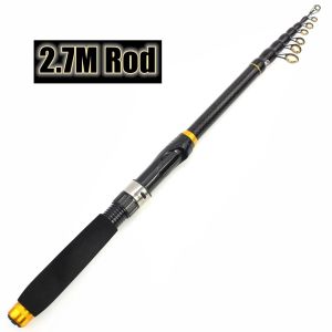 1.8m-3.6m Carbon Fiber Fishing Rod Short Pocket Portable Spinning Rod Lure Pole Telescopic Carp Trout Beach Fish Rods