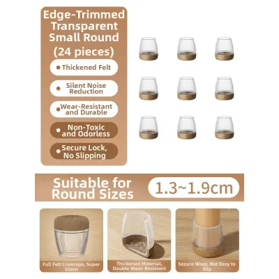 Silent Wear-Resistant Anti-Slip Protective Foot Pads for Slim Furniture Legs