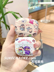 Cute Crayon Xian Earphone Case for Apple Airpods pro 2 3 4 Anti-fall Matte Bluetooth Headphone Cover Soft TPU Cartoon Pattern