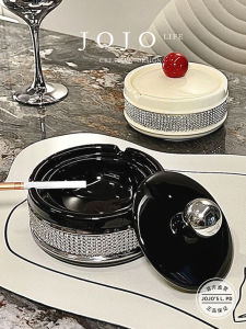 High Aesthetic Ceramic Ashtray with Lid Decorative Trendy JOJOS L PD Must Have Creative Gift Festival Supplies