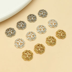 10pcs 18k gold-plated copper thick silver clover flower hat Making DIY Earrings Charms for Jewelry Bracelets Necklace