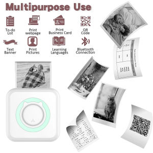LIOTOG C15 Mini Thermal Printer for Student 1200mAh Rechargeable Mini Portable Thermal Receipt Printer 200dpi Photo Lable Printer with Free 1 Thermal Paper