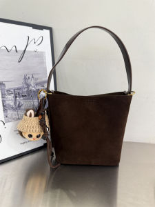 2025 New Fashionable Suede Womens Crossbody Bucket Bag Commuter Underarm Bag Casual Simple Style Detachable Shoulder Strap