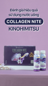 Nước uống Collagen Nite Kinohimitsu chống lão hóa giúp ngủ ngon làm sáng và mịn da 10 chai x 50g