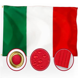 FLAGLINK 90x150 CM Heavy Duty 210D Nylon Italy National Country Flags 4 Stitch Hemming Brass Grommets