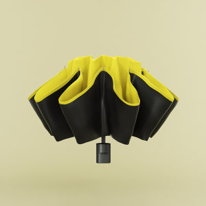 Automatic 24-Rib Black-Coated UV Protection Sun Umbrella