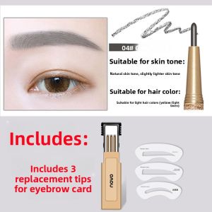 Long-Lasting Waterproof Sweat-Proof Beginner-Friendly Round-Headed Eyebrow Pencil Kit Natural Looking Easy to Color Eyebrow Cards