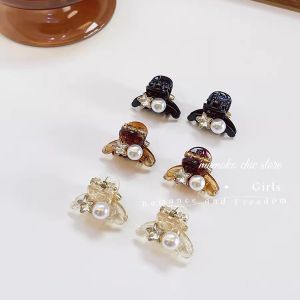 Cute Star Pearl Hair Clips Princess High Ponytail Fresh out Sweet Style Diamond Embedded Crystal Fashion Hair Accessories