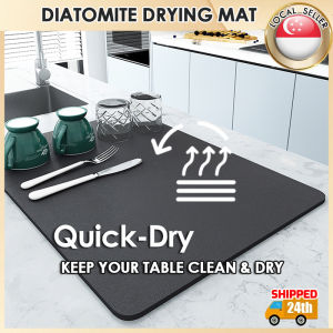🇸🇬【SG stock】Kitchen Mat Diatomite Quick Drying Mat Drain Mat Anti slip Wet Stain Fast Absorption Pad for Coffee Machin
