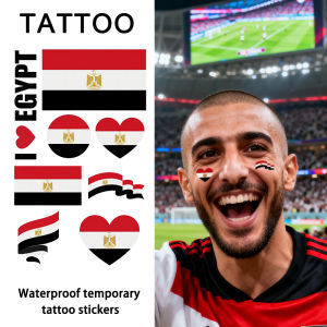 Egypt Flag Temporary Tattoo Sticker Long-lasting and Waterproof Festival Football Soccer Fan Face Stickers Arm Face
