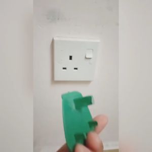 Safety 3 Pin To 2 Outlet Power Socket Cover Protector Key Plug Childproof Baby Kanak Adaptor UK Converter Corner Edge 插头盖 Ediyonline Ediy