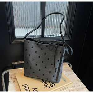 Summer 2025 New Butterfly Knot Design Polka Dot Single Shoulder Underarm Bag Large Capacity Fashionable Versatile Commuter Tote