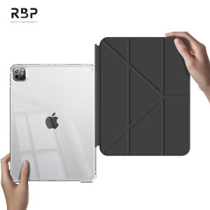 RBP Y-fold pull-out iPad case for iPad 10th 2022 9th 8th 7th gen 10.2 Air 6 m2 2024 Air 4 Air 5th gen 10.9 mini 7 mini 6 8.3 iPad Pro 11 12.9 13 inch m4 2020 2022 pen tray-less three-fold transparent anti-bending smart tablet cover case
