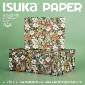 Elegant Retro Gift Box Wedding Birthday Souvenir Box Empty Packaging Box for All Things to Grow Hand-Painted Cardstock Box