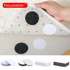 Houseeker 10ชิ้นใหม่ที่แข็งแกร่งกาวตนเองยึดจุดสติกเกอร์สองด้านกาวตะขอห่วงเทปสำหรับแผ่นเตียงโซฟาเสื่อพรมเสื่อกันลื่น