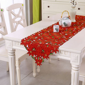Khăn Trải Bàn Thêu Họa Tiết Giáng Sinh 176x38cm Khăn Trải Bàn In Họa Tiết Đồ Trang Trí Nhà Cửa Năm Mới Chất Liệu Pha Polyester/cotton