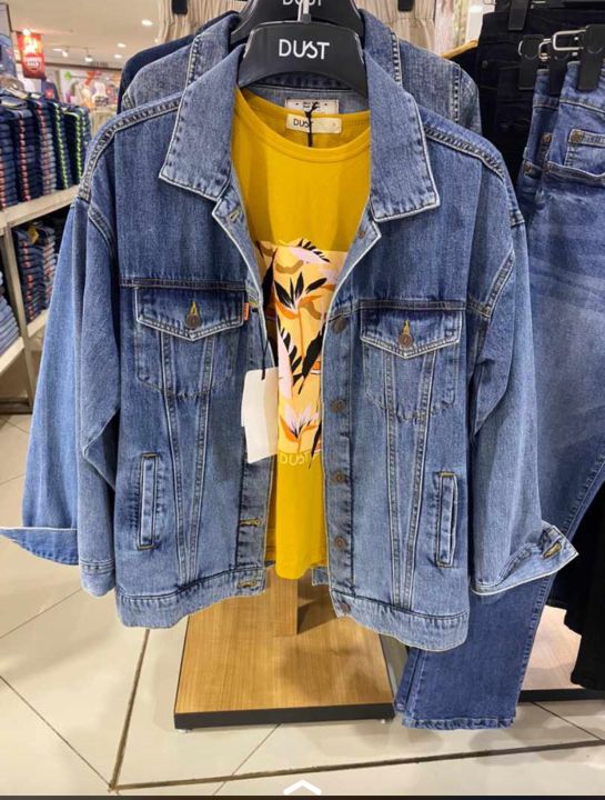 Jaket jeans wanita store pull and bear