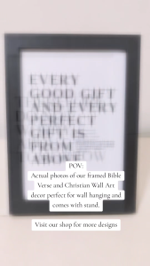 Bible Verse Wall Art with Frame – Strength & Faith Collection Christian Home Decor