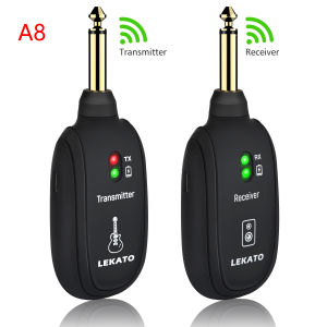 LEKATO Transmitter Receiver WS-70 Wireless Guitar System Built-In Rechargeable Audio Guitar Wireless System 70 Channels 40M