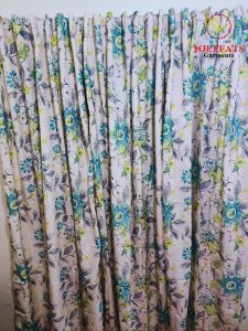 7ft. Nordic Style Floral Printed Curtain | Back Tab | Blockout | Brocade Fabric - JOEFFATS GARMENTS