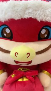 Thú nhồi bông rồng thần tài ôm túi tiền đáng yêu - Size từ 22cm đến 70cm - Quà tặng gấu bông rồng đỏ may mắn êm mịn