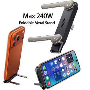 Type C to USB-C OTG Adapter 240W Fast Charging Converter with Foldable Phone Holder 1/2PCS