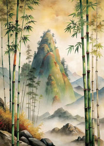 Beautiful Chinese Ink Painting Mountain River Scene Jigsaw Puzzle 1000PCS-50X70CM Mindful Game Stress Relief Decor Gift