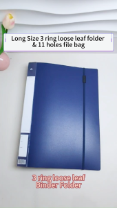 Long Binder Set with 12PCS File Bag 3Ring Binder Clear Envelope Pouch Document Paper Organizer