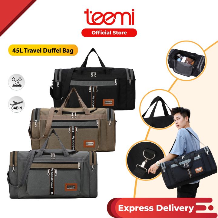 TEEMI 45L Cabin Size Travel Duffel Bag Sling Baggage Hand Carry Luggage