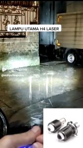 LAMPU LED UTAMA MOTOR MOBIL H4 LASER PUTIH KUNING AC DC YAMAHA VIXION NINJA R15 DLL