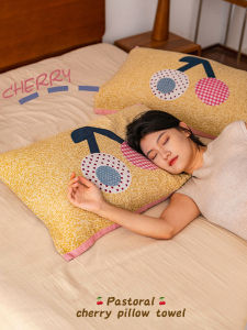 Khăn Trải Giường Cotton Nguyên Chất Cherry Pure Cotton A-Class Four-layer Cotton Yarn Four Seasons Universal Cotton Pillow Soft Home Dormitory