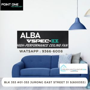 Smart Wifi ALBA Hugger(White) +Blade06 PO ECO Ceiling Fan Osram LED Light 43/52in Google Tuya (Point One)