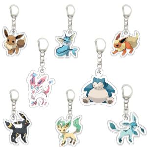 Keeppley | Vaporeon Flareon ESpeon Umbreon Leafeon Glaceon Sylveon Original Acrylic Handmade Cute Cartoon Anime Keychain Pendant Toy Gift