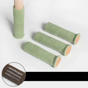 4PCS Furniture Leg Socks Non Slip No Scratch Noise Furniture Socks High Elastic Knitted Chair Leg Protectors for Hardwood Floor