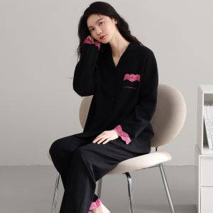 Bộ đồ ngủ nữ MiiOW Catman làm bằng vải cotton dài tay có đệm ngực