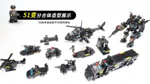 现货✨积木特警 Building Blocks 700PCS SWAT Block Toy Children Educational Police Toys for Boys bricks mainan budak lelaki