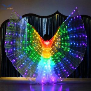 LED Luminescent Color Cloak Adult Children Dancers Luminous Butterfly Isis Wing Stage Performance Belly Dancing Party Photo Prop