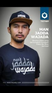 Kaos Dakwah Pria Distro Muslim Tsiyaby - Man Jadda Lengan Panjang
