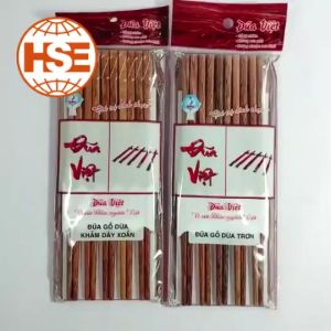 Đũa gỗ Dừa KHẢM DÂY XOẮN (Hộp 10 đôi) gỗ tự nhiên hàng cao cấp dùng cho gia đình quán ăn nhà hàng - HS Shop Đà Nẵng