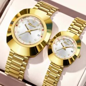 CHENXI | CHENXI Luxury Couple Watch Stainless Steel Band Luminous Business Men Women Quartz Wristwatches Great Valentine Gift for Lover