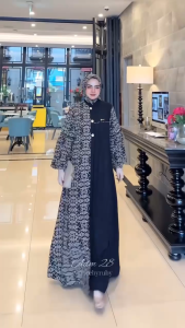 gamis modern gamis motif terbaru simple elegant kekinian adm28 edisi madeira dress produk amore by ruby