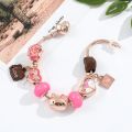 Kawaii Sanrio Vòng Tay Vòng Tay Hello Kitty KT Mèo Và Trái Tim Tình Yêu Hạt Dễ Thương DIY Lắc Tay Cho Nữ Cổ Điển Hợp Kim Kẽm Phụ Kiện Quà Tặng. 