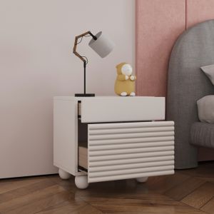 Modern Simple Pink Piano Baking Paint Nightstand Small Princess Storage Cabinet Drawer Cabinet Bedroom Side Table Furniture