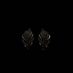 Huitan Aesthetic Hollow Leaf Design Women Hoop Earrings Fresh Style Party Lady Accessories Wedding Elegant Jewelry Inlaid CZ