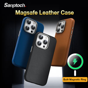 Sanptoch Luxury Leather Magsafe Phone Case For iPhone 16 15 14 Pro Max Skin-friendly Cover For iPhone 15 16 Pro Max Shockproof Protection Casing