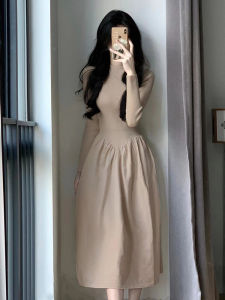 Váy Dệt Kim Cổ Cao Cạp Cao Dài Vừa Phải Cho Nữ Mùa Thu Đông Váy Midi Bó Sát Bên Trong Áo Len Cơ Bản Váy Chữ a