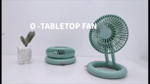 Heyzier Oscillating Kipas Mini Portable Small Fan Desktop - Folding USB Charging Fan Portable Camping Fan