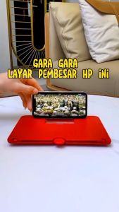KAMJE Kaca Pembesar Layar Hp Untuk Nonton 3D HD 12 inch Anti Radiasi