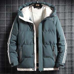 ROMON | Romon Mens Hooded Down Cotton Jacket Thick Warm Winter Coat Youth Fashion Standard Fit Online Exclusive Polyester Fiber