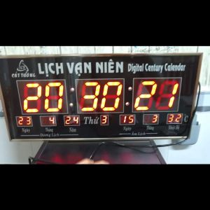 Đồng hồ lịch vạn niên điện tử treo tường mẫu mới xem ngày tháng âm lịch khung nhôm cao cấp mẫu mới